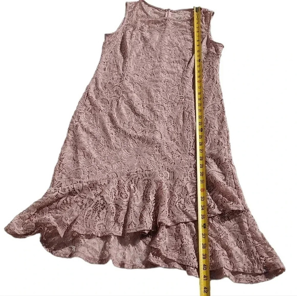 Enfocus Studio Mauve Pink Stretch Lace Dress Size 12 - Picture 7 of 12